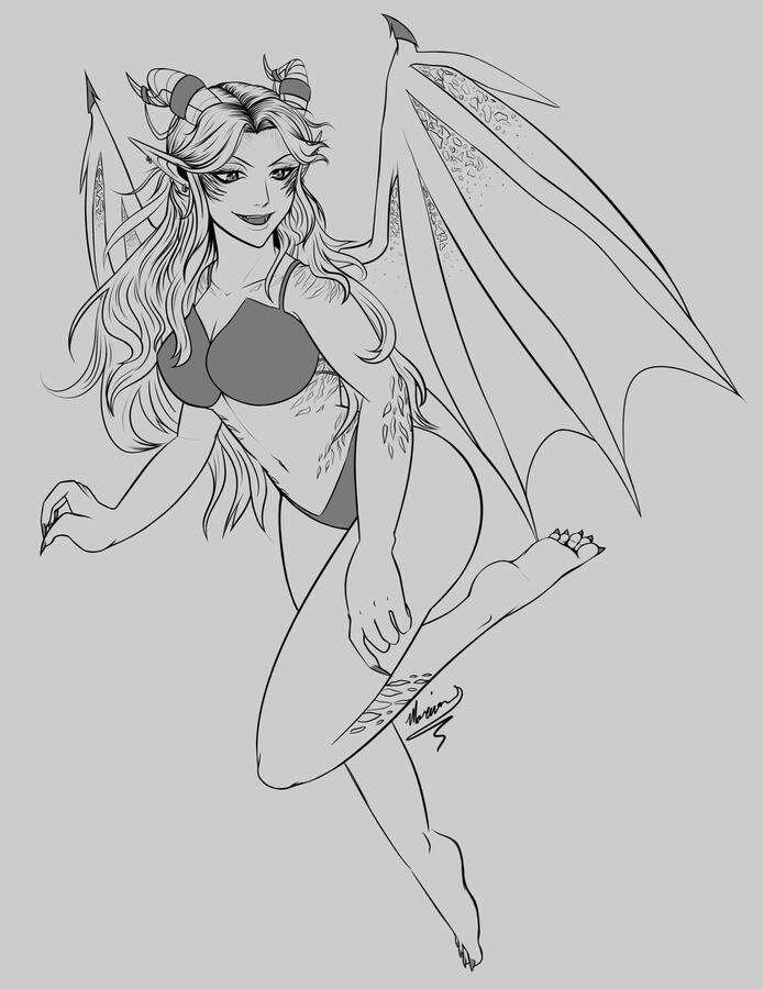 Drakania caught the eye of a sketch artist as she was having some fun in the sun.